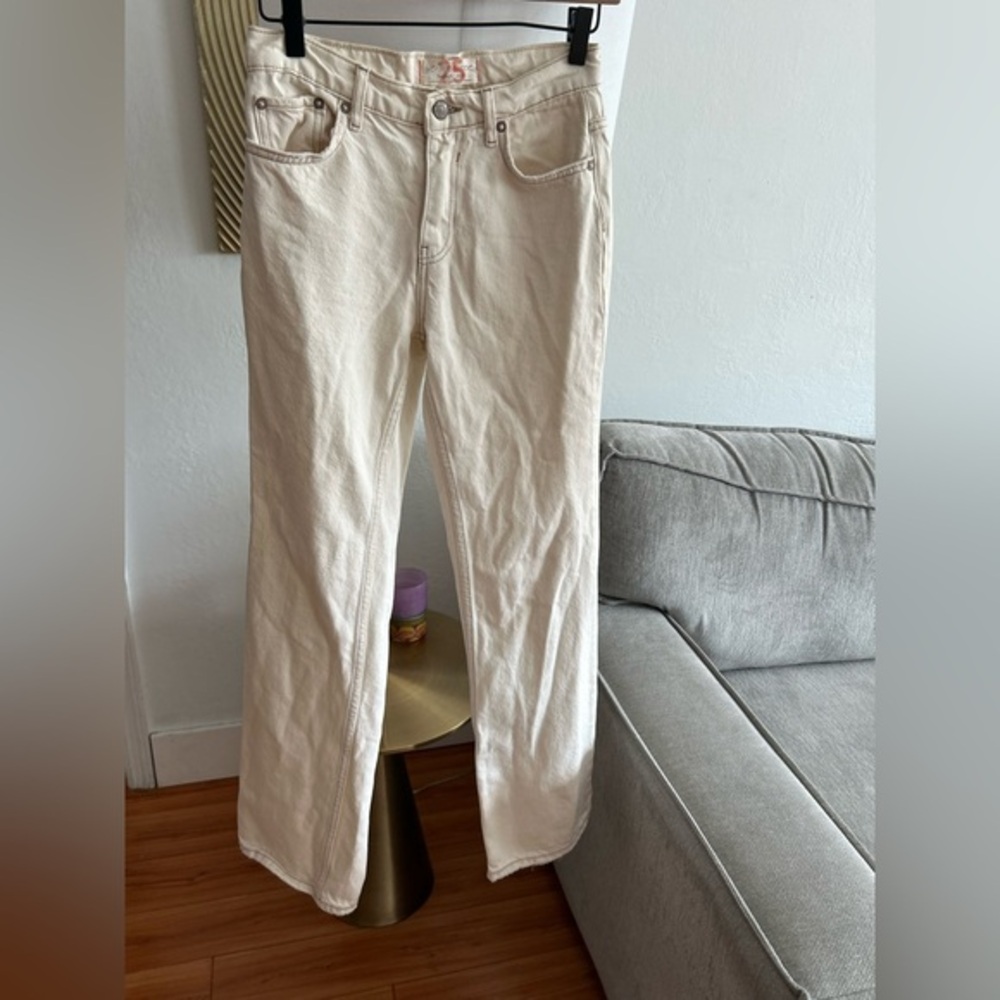 We The Free Beige Flare Denim  jeans Size 25 Western Boho